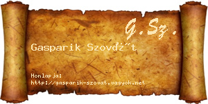 Gasparik Szovát névjegykártya